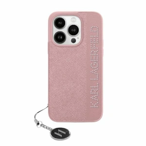 Kup Etui Karl Lagerfeld KLHCP15SPSAKDGCP Apple iPhone 15 / 14 / 13 hardcase Saffiano Rhinestones & Charm růžový/pink - KLD2003 - {ean13} - Sklep Home Screen
