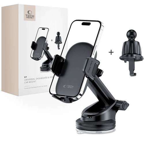 Kup Autohalterung für Lüftungsgitter / für die Windschutzscheibe / für das Armaturenbrett Tech-Protect V7 Universal Dashboard & Vent Car Mount Black - THP2825 - {ean13} - Sklep Home Screen