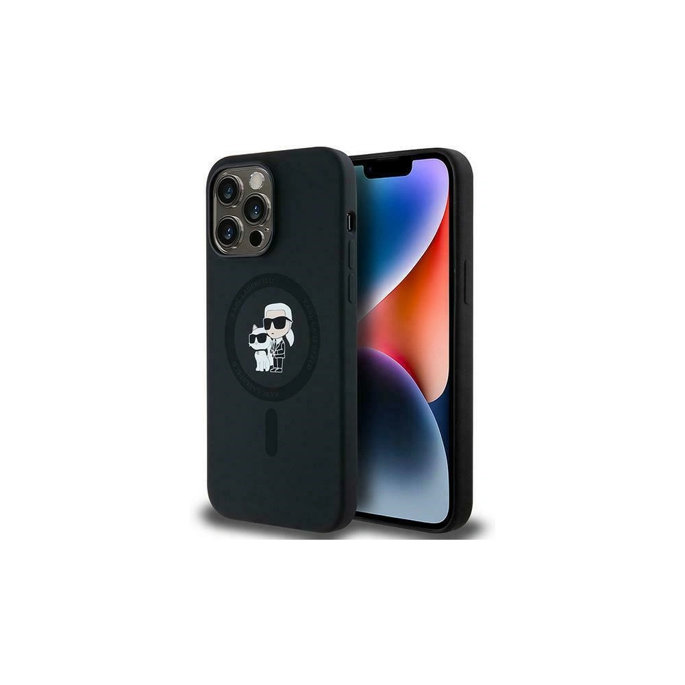 Etui Karl Lagerfeld KLHMP14LSCMKCRHK Apple iPhone 14 Pro hardcase Silicone Karl & Choupette MagSafe czarny/black