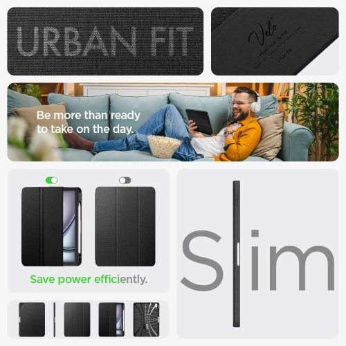 Kup Etui Spigen Urban Fit Apple iPad Air 10.9 2020/2022 (4. és 5. generáció) / iPad Air 11 2024 (6. generáció) fekete - SPN3413 - {ean13} - Sklep Home Screen