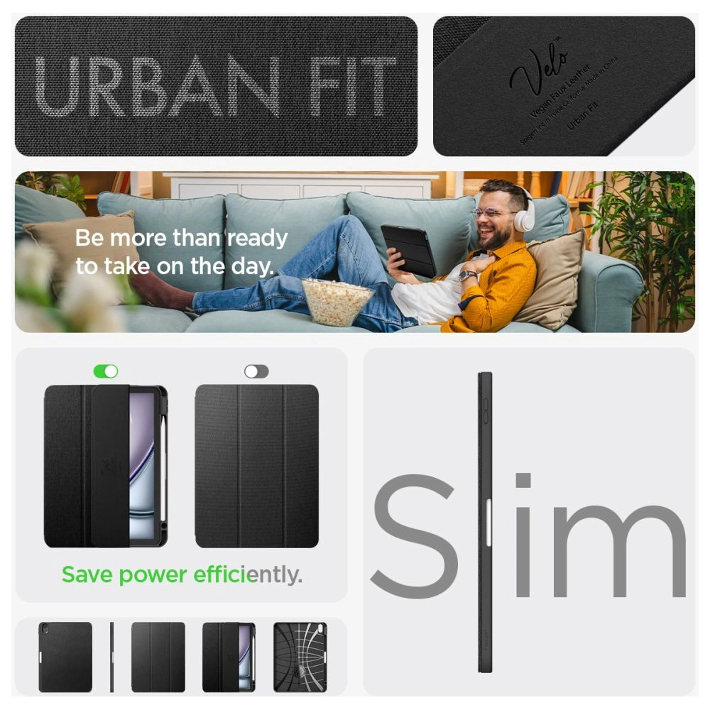 Etui Spigen Urban Fit Apple iPad Air 10.9 2020/2022 (4. i 5. generacji) / iPad Air 11 2024 (6. generacji) black