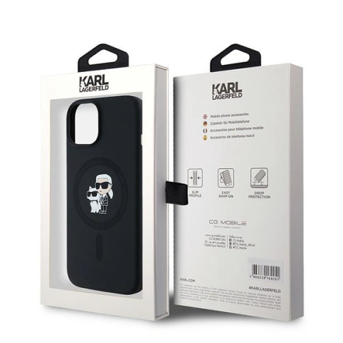 Kup Etui Karl Lagerfeld KLHMP15SSCMKCRHK Apple iPhone 15 / 14 / 13 hardcase Silicon Karl & Choupette MagSafe negru/black - KLD2029 - {ean13} - Sklep Home Screen