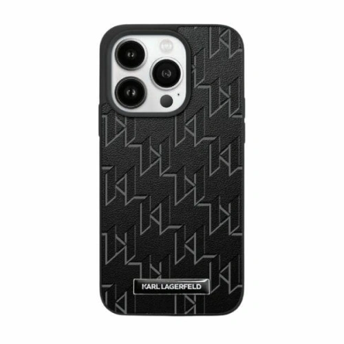 Kup Case Karl Lagerfeld KLHMP15XPKHPORPK Apple iPhone 15 Pro Max Hardcase Leder Monogram Metall-Logo schwarz/black - KLD2031 - {ean13} - Sklep Home Screen