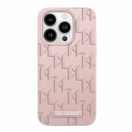 Kup Case Karl Lagerfeld KLHMP15XPKHPORPP Apple iPhone 15 Pro Max Hardcase Leder Monogram Metalllogo rosa/pink - KLD2032 - {ean13} - Sklep Home Screen