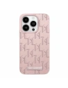 Etui Karl Lagerfeld KLHMP15XPKHPORPP Apple iPhone 15 Pro Max hardcase Leather Monogram Metal Logo roz/pink