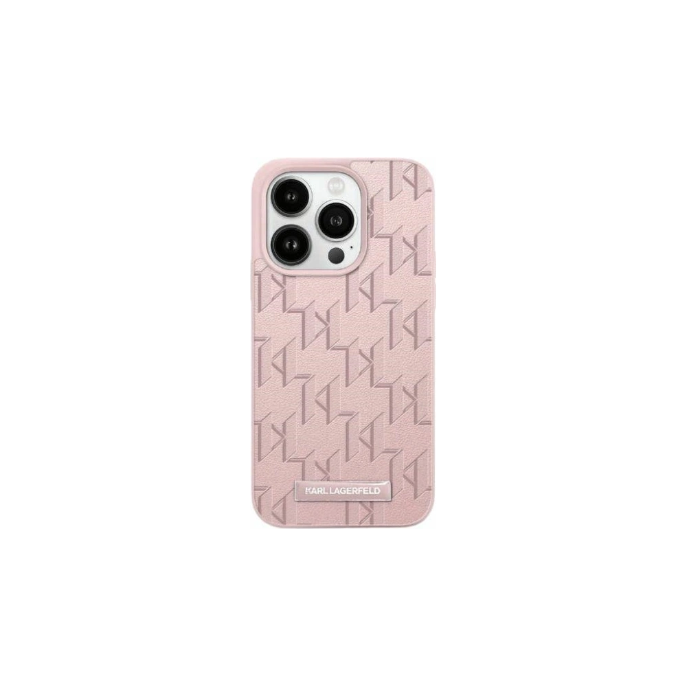 Etui Karl Lagerfeld KLHMP15XPKHPORPP Apple iPhone 15 Pro Max hardcase Leather Monogram Metal Logo różowy/pink