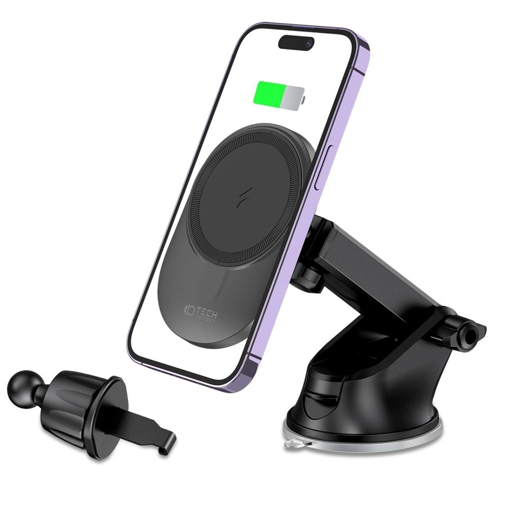 [OUTLET] Uchwyt samochodowy z ładowarką bezprzewodową MagSafe Tech-Protect MM15W-V1 Dashboard & Vent Car Mount Wireless Charger 15W Black