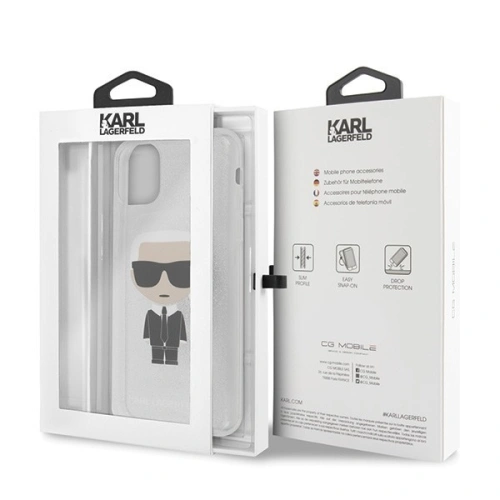 Kup Karl Lagerfeld KLHCN65TPUTRIKSL iPhone 11 Pro Max srebrny/silver Glitter Ikonik Karl - KLD183SLV - {ean13} - Sklep Home Screen