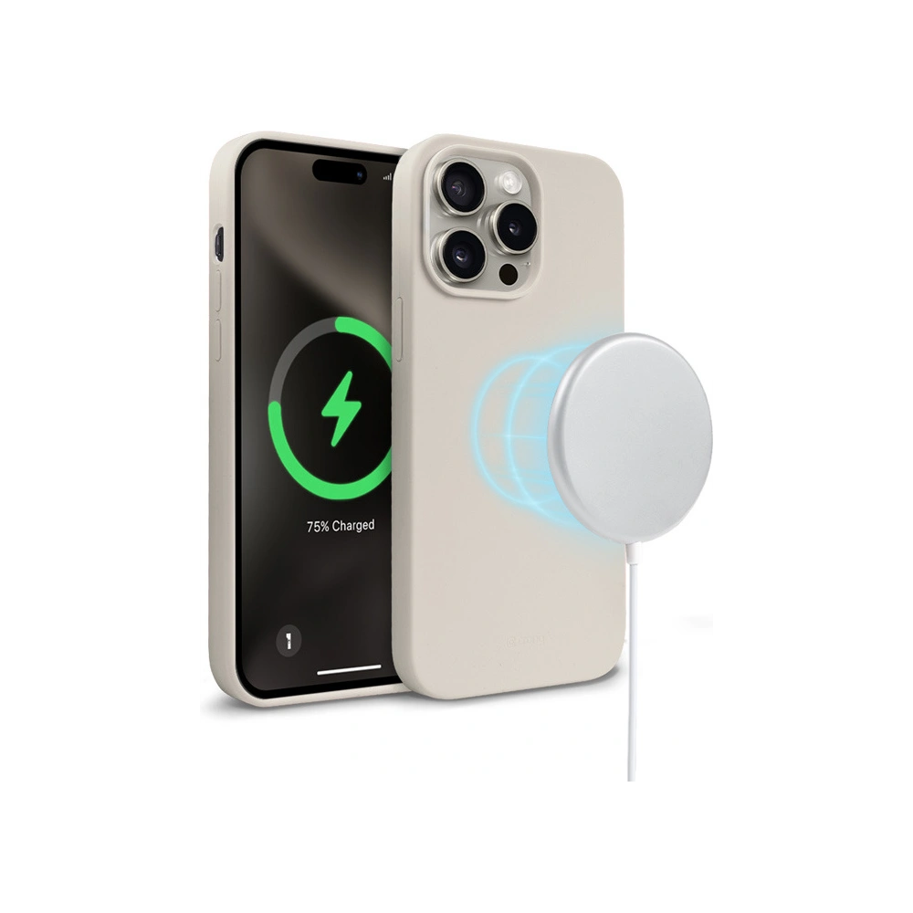 Etui Crong Color Cover Magnetic Apple iPhone 15 Pro MagSafe kamienny beż
