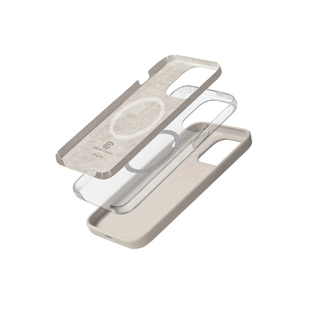 Etui Crong Color Cover Magnetic Apple iPhone 15 Pro Max MagSafe kamienny beż