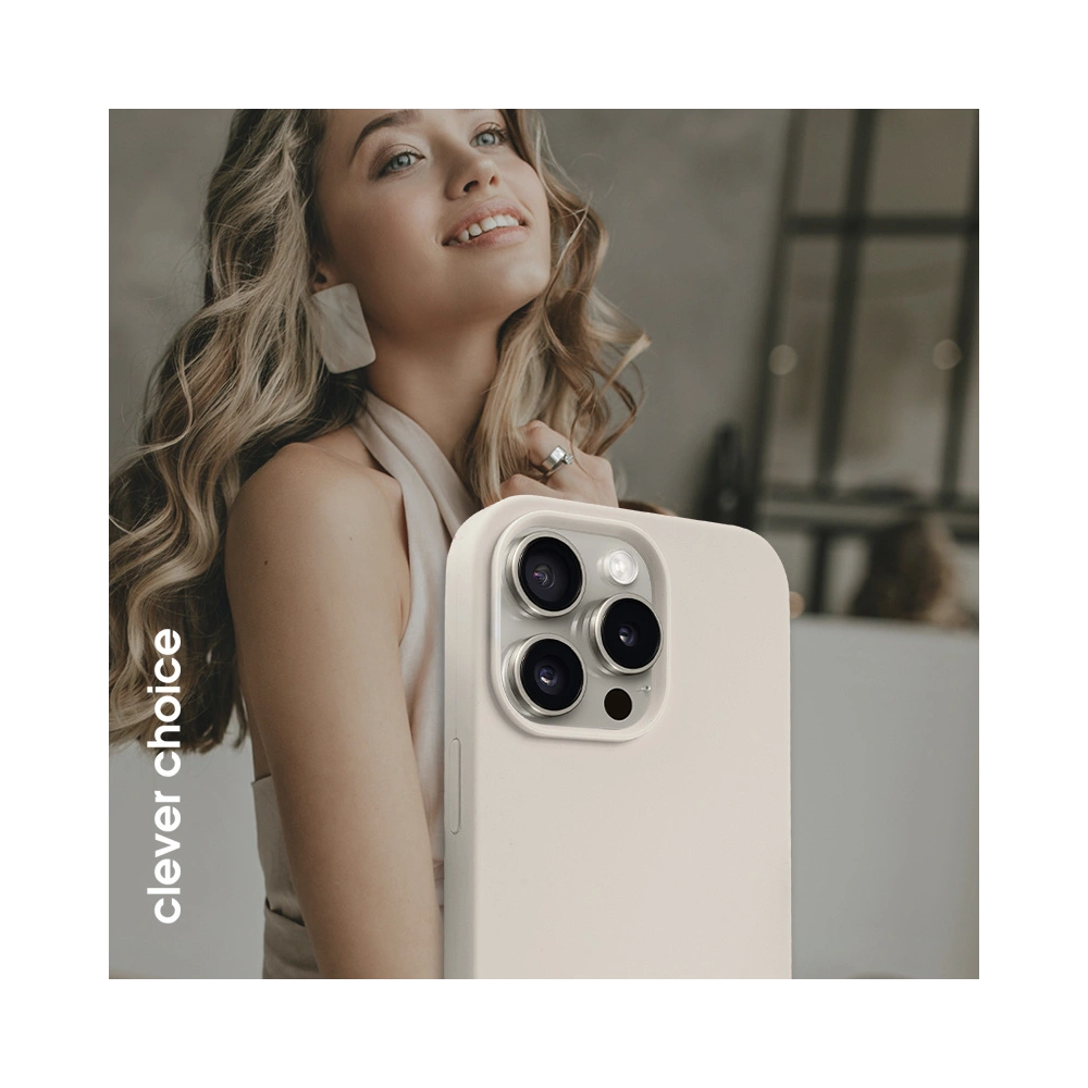 Etui Crong Color Cover Magnetic Apple iPhone 15 Pro Max MagSafe kamienny beż