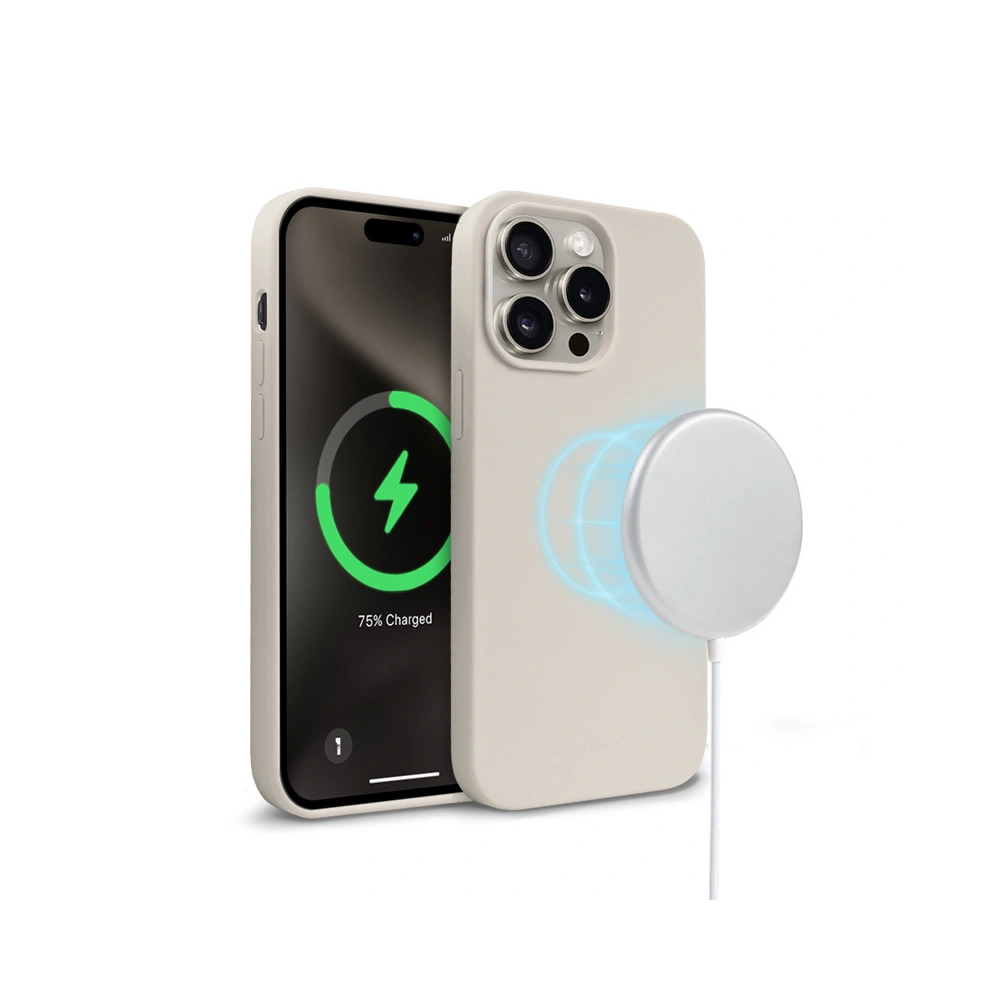 Etui Crong Color Cover Magnetic Apple iPhone 15 Pro Max MagSafe kamienny beż