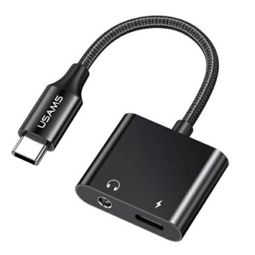 Kup Adapter USAMS AU15 US-SJ598 USB-C / jack 3.5m DAC, USB-C PD 60W schwarz/black - USA1106 - {ean13} - Sklep Home Screen