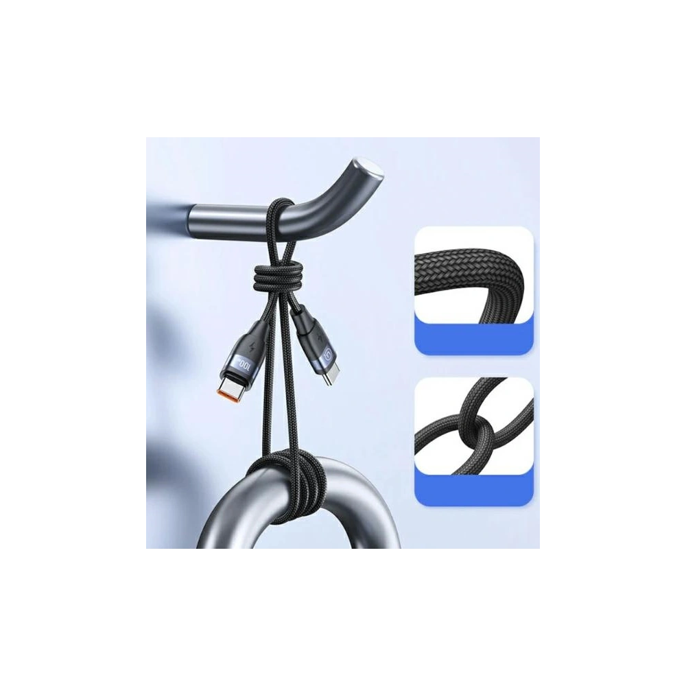 Kabel USAMS U85 US-SJ632 USB-C / USB-C 100W 1.2m PD Fast Charging czarny/black