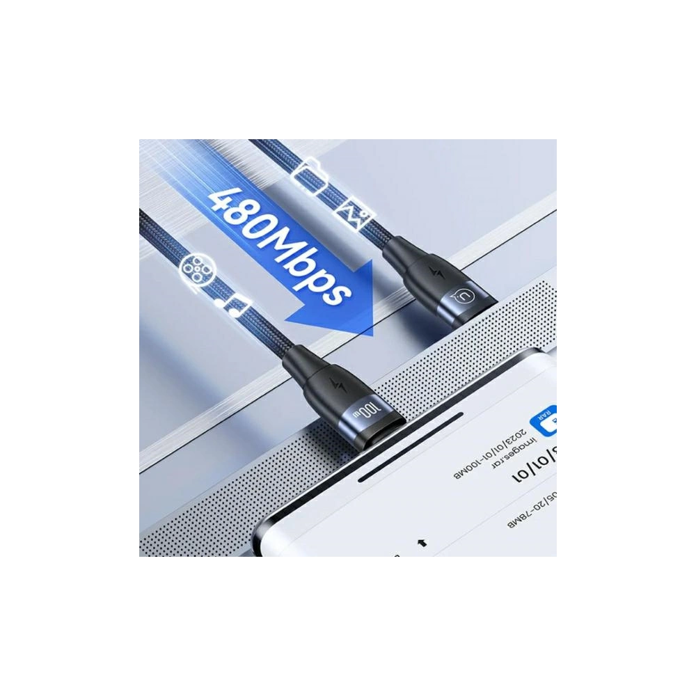 Kabel USAMS U85 US-SJ632 USB-C / USB-C 100W 1.2m PD Fast Charging fioletowy/purple