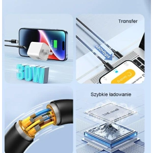 Kup USAMS YD Sorozat USB-C / USB-C 60W 1m Gyors Töltő kábel fekete - USA1113 - {ean13} - Sklep Home Screen