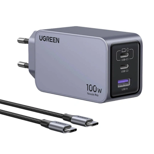 Kup Încărcător de rețea UGREEN Nexode Pro 100W GaN USB-A, 2xUSB-C gri - UGR1837 - {ean13} - Sklep Home Screen