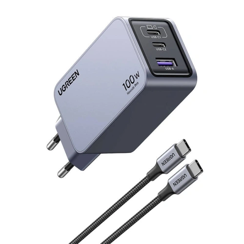 Kup Síťová nabíječka UGREEN Nexode Pro 100W GaN USB-A, 2xUSB-C šedá - UGR1837 - {ean13} - Sklep Home Screen