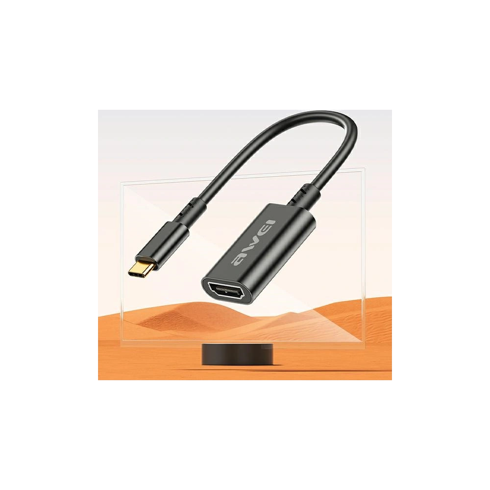 Adapter AWEI CL-217T USB-C / HDMI 4K@30HZ czarny/black