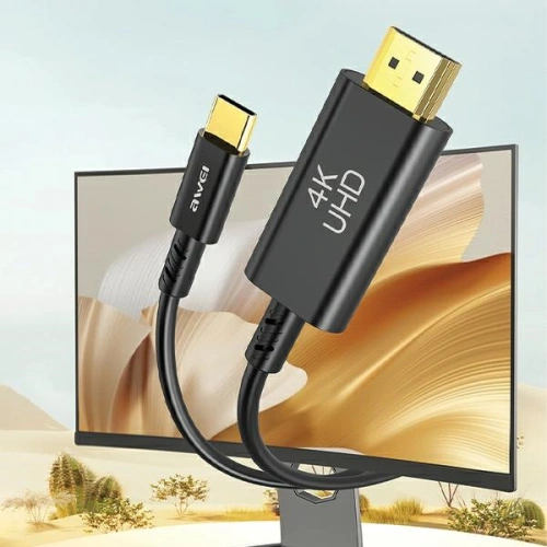 Kup Cablul AWEI CL-212T USB-C / HDMI 4K@30HZ negru/black - AWEI191 - {ean13} - Sklep Home Screen
