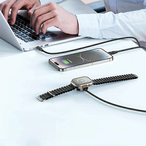 Kup Kabel 3w1 AWEI W23 USB-C 100W / Lightning 10W / Watch 2.5W černý/black - AWEI193 - {ean13} - Sklep Home Screen