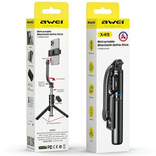 Kup Selfie Stick AWEI X49 negru/black - AWEI195 - {ean13} - Sklep Home Screen