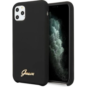 Kup Carcasă Guess GUHCN65LSLMGBK Apple iPhone 11 Pro Max negru/caz dur negru din silicon Logo Vintage Gold - GUE273BLK - {ean13} - Sklep Home Screen