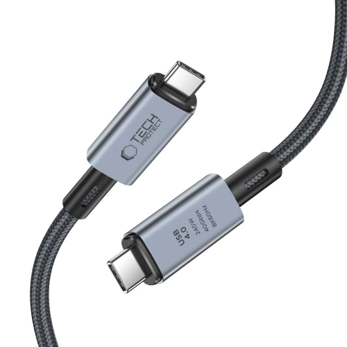 Kup Kabel Tech-Protect Ultraboost Max USB-C / USB-C Thunderbolt 4.0 8K 40Gbps PD 240W 100cm Grey - THP2841 - {ean13} - Sklep Home Screen