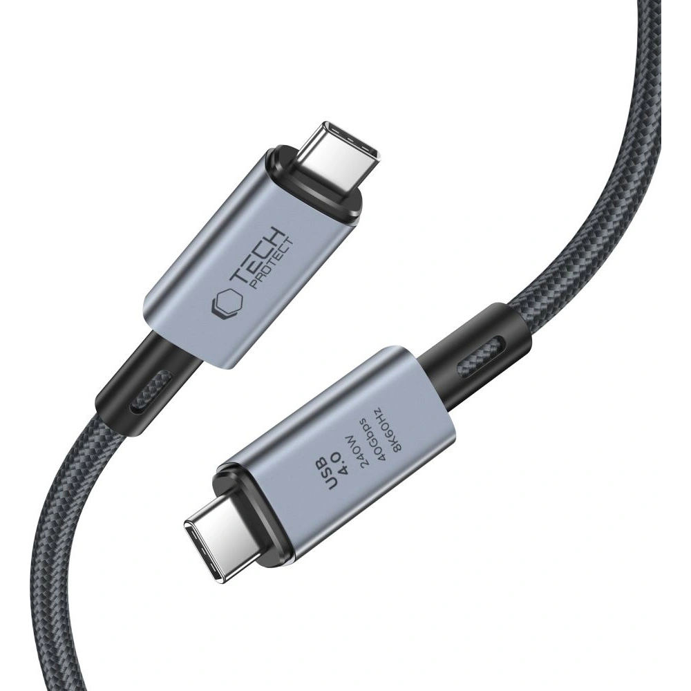 Kabel Tech-Protect Ultraboost Max USB-C / USB-C Thunderbolt 4.0 8K 40Gbps PD 240W 100cm Grey
