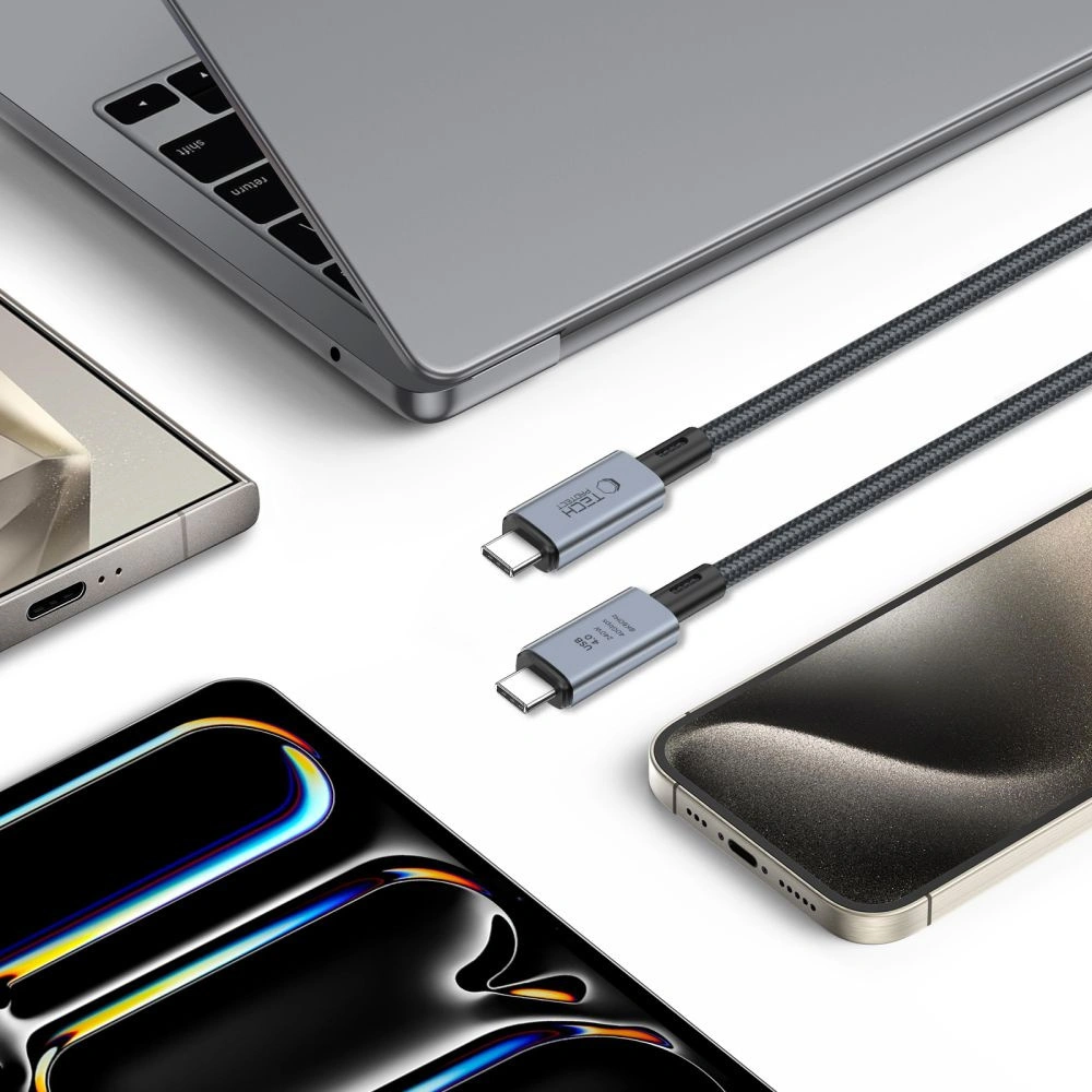 Kabel Tech-Protect Ultraboost Max USB-C / USB-C Thunderbolt 4.0 8K 40Gbps PD 240W 100cm Grey