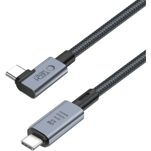 Tech-Protect Ultraboost Max L USB-C / USB-C angle cable USB 4.0 8K 40Gbps PD 240W 150cm Grey