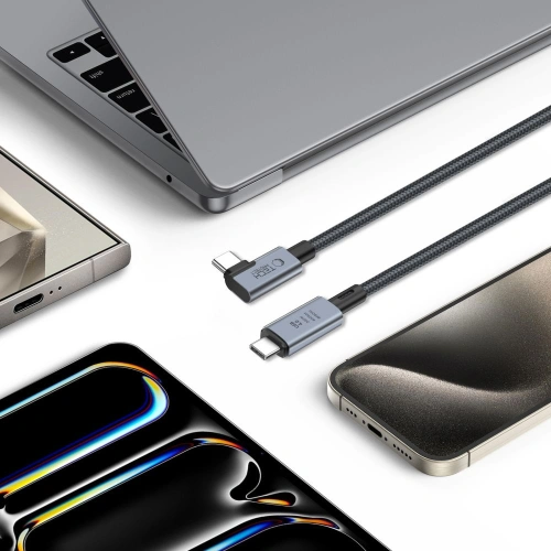 Kup Kabel kątový Tech-Protect Ultraboost Max L USB-C / USB-C USB 4.0 8K 40Gbps PD 240W 150cm šedý - THP2847 - {ean13} - Sklep Home Screen