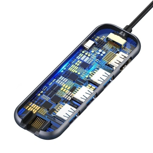 Kup Adaptér 6v1 Baseus Hub USB-C na 3x USB 3.0 + HDMI + USB-C PD + RJ45 Ethernet - BSU686 - {ean13} - Sklep Home Screen