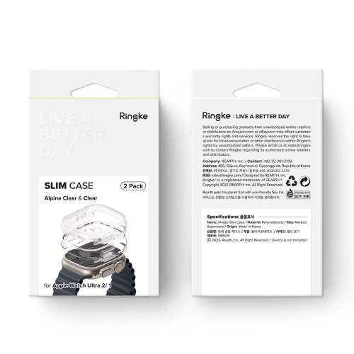 Kup Etui Ringke Slim Apple Watch Ultra 1/2 49mm Clear & Alpine Clear [2 PACK] - RGK1978 - {ean13} - Sklep Home Screen