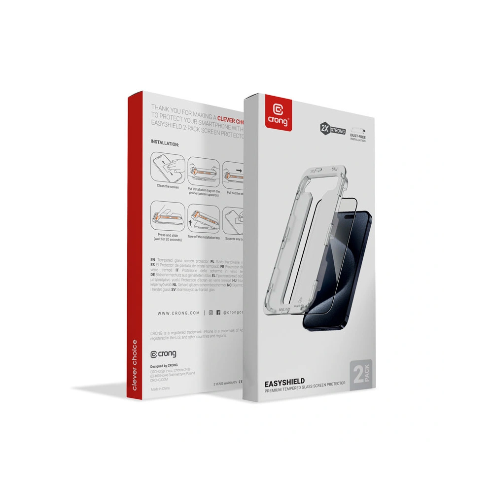 Szkło hartowane Crong EasyShield Apple iPhone 15 Plus [2 PACK]