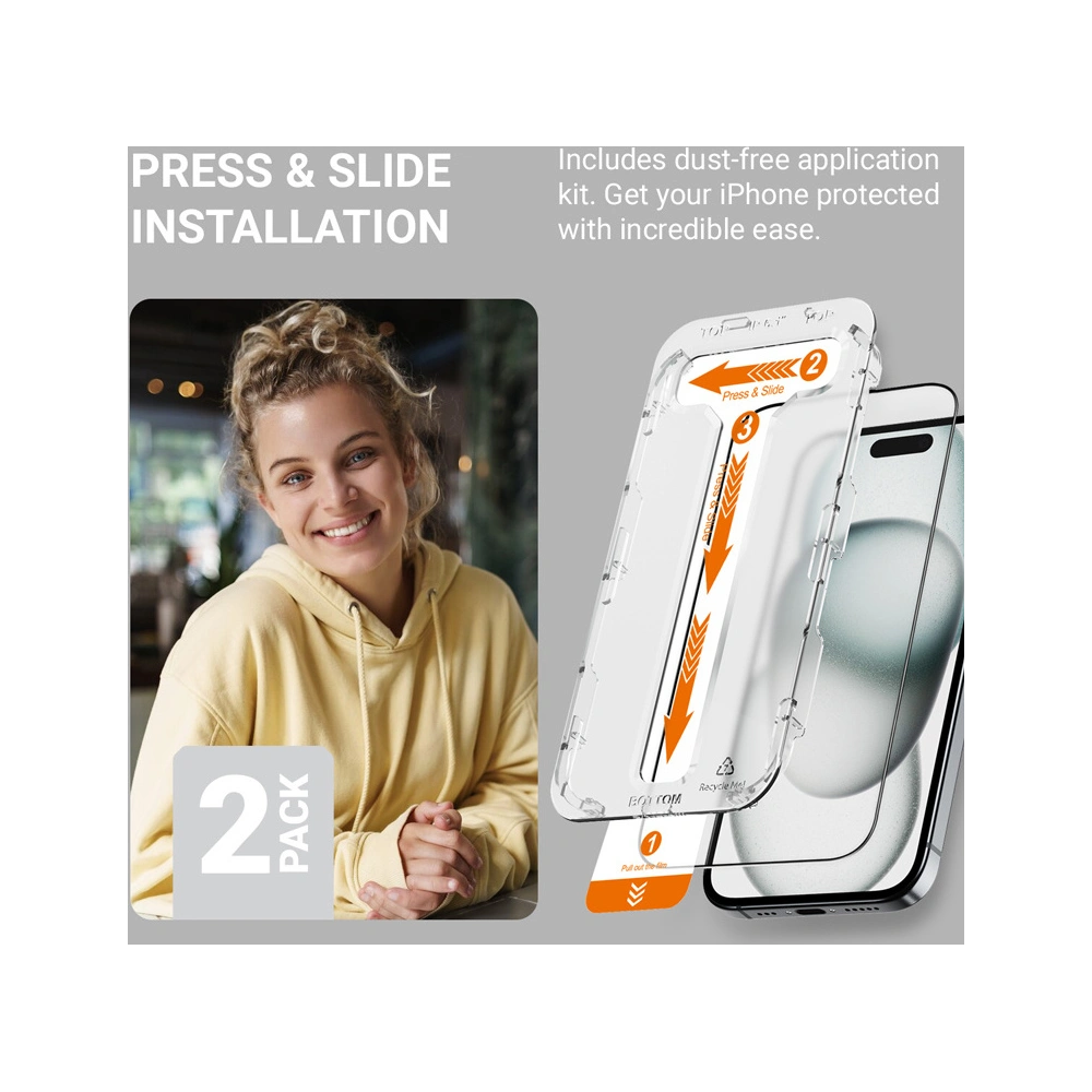 Szkło hartowane Crong EasyShield Apple iPhone 14 / iPhone 13 / iPhone 13 Pro [2 PACK]