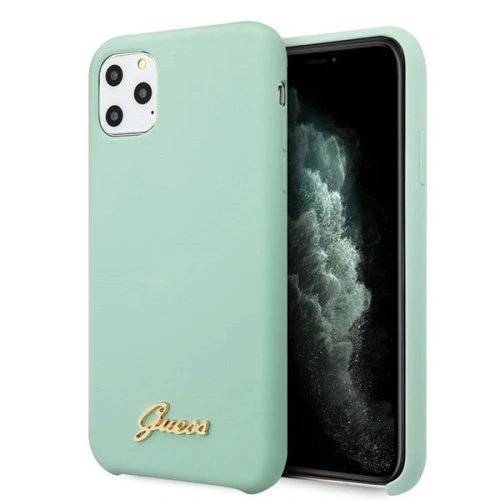 Kup Etui Guess GUHCN65LSLMGG Apple iPhone 11 Pro Max zelený/green hard case Silicone Vintage Gold Logo - GUE274GRN - {ean13} - Sklep Home Screen