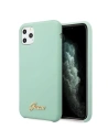 Carcasă Guess GUHCN65LSLMGG Apple iPhone 11 Pro Max verde/green hard case Silicone Vintage Gold Logo