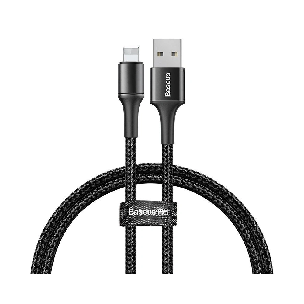 Kabel lightning z podświetleniem LED Baseus Halo 2.4A 0.5m (czarny)