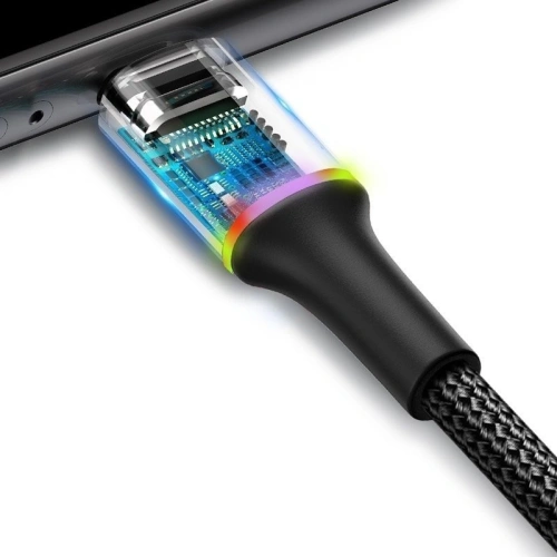 Buy Cable Lightning LED Light Baseus Halo 2.4A 0.5m Black - BSU689BLK - {ean13} - Home Screen Store Europe