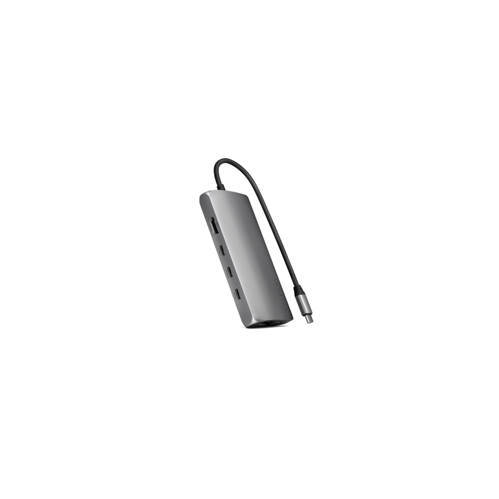 Adapter Satechi USB-C Multiport 8K USB-C / USB-C, HDMI, 3xUSB-A 3.2 Gen 2 10Gbps, USB-A 3.2 Gen 1 5Gbps, SD/TF space gray