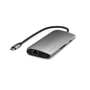 Kup Adapter Satechi USB-C Multiport 8K USB-C / USB-C, HDMI, 3xUSB-A 3.2 Gen 2 10Gbps, USB-A 3.2 Gen 1 5Gbps, SD/TF space grau - STH137 - {ean13} - Sklep Home Screen