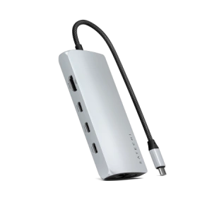 Kup Adapter Satechi USB-C Multiport 8K USB-C / USB-C, HDMI, 3xUSB-A 3.2 Gen 2 10Gbps, USB-A 3.2 Gen 1 5Gbps, SD/TF argintiu - STH138 - {ean13} - Sklep Home Screen