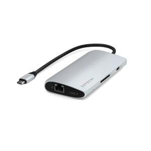 Kup Adapter Satechi USB-C Multiport 8K USB-C / USB-C, HDMI, 3xUSB-A 3.2 Gen 2 10Gbps, USB-A 3.2 Gen 1 5Gbps, SD/TF argintiu - STH138 - {ean13} - Sklep Home Screen