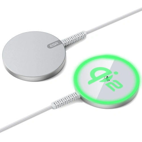 Kup Indukční nabíječka ESR HaloLock QI2 Mini Magnetic MagSafe bezdrátová nabíječka 15W Stříbrná - ESR814 - {ean13} - Sklep Home Screen