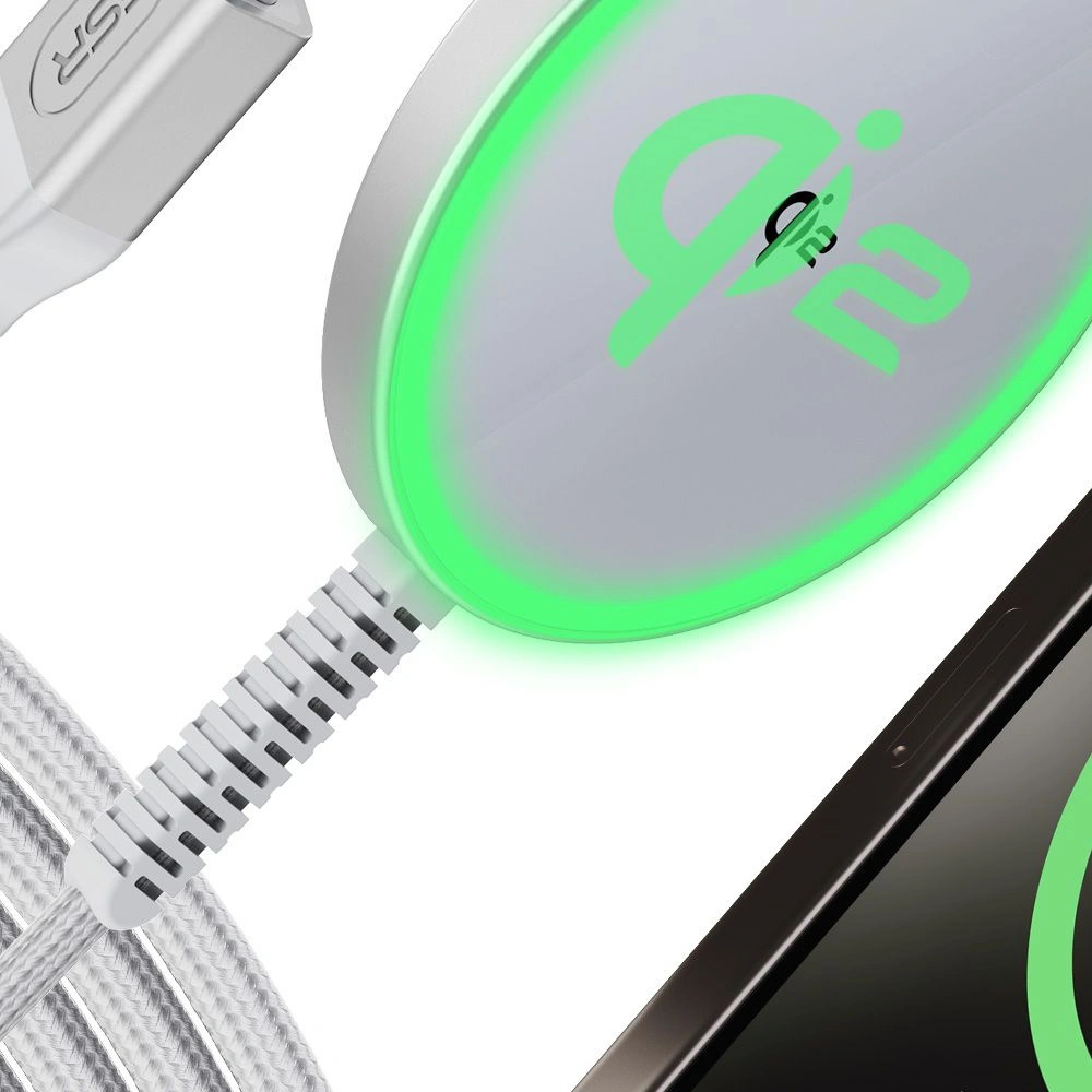 Ładowarka indukcyjna ESR HaloLock QI2 Mini Magnetic MagSafe wireless charger 15W Silver