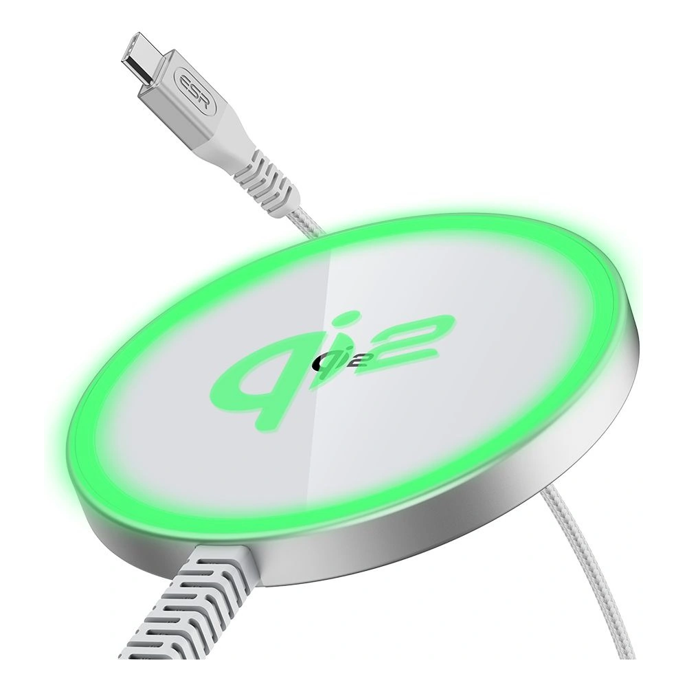 Ładowarka indukcyjna ESR HaloLock QI2 Mini Magnetic MagSafe wireless charger 15W Silver