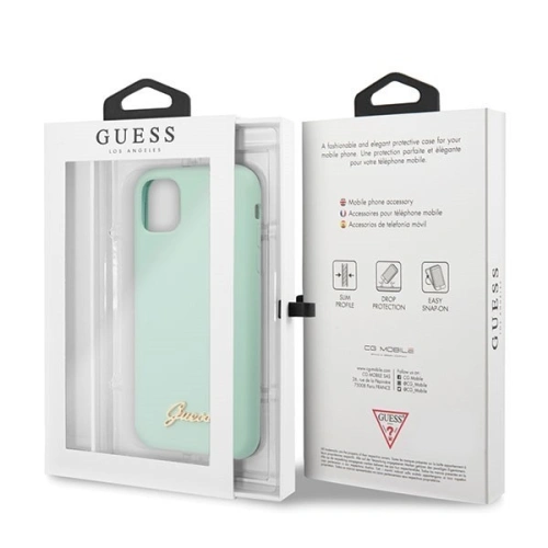 Kup Guess Apple Tasche GUHCN65LSLMGG iPhone 11 Pro Max grün/grün Hartschale Silikon Vintage Gold Logo - GUE274GRN - {ean13} - Sklep Home Screen