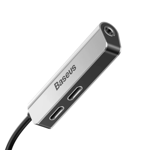 Kup Adapter Audio Baseus L52 Lightning do Mini Jack 3.5mm i 2x Lightning (srebrny) - BSU690SLV - {ean13} - Sklep Home Screen