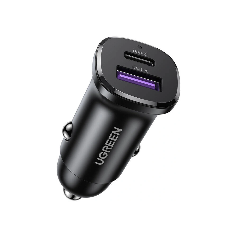 Ładowarka samochodowa UGREEN EC305 USB-C, USB-A 30W czarna - Samochodowe - Ugreen